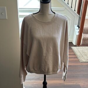 JoyLab Women's Light Beige Cropped Crew Neck Sweatshirt size XXL